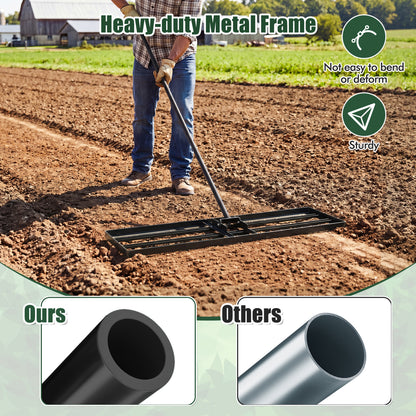 42 x 10 Inch Lawn Leveling Rake, Ergonomic Handle, Black Lawn Care Tools at Gallery Canada