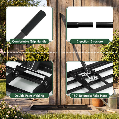 42 x 10 Inch Lawn Leveling Rake, Ergonomic Handle, Black Lawn Care Tools at Gallery Canada