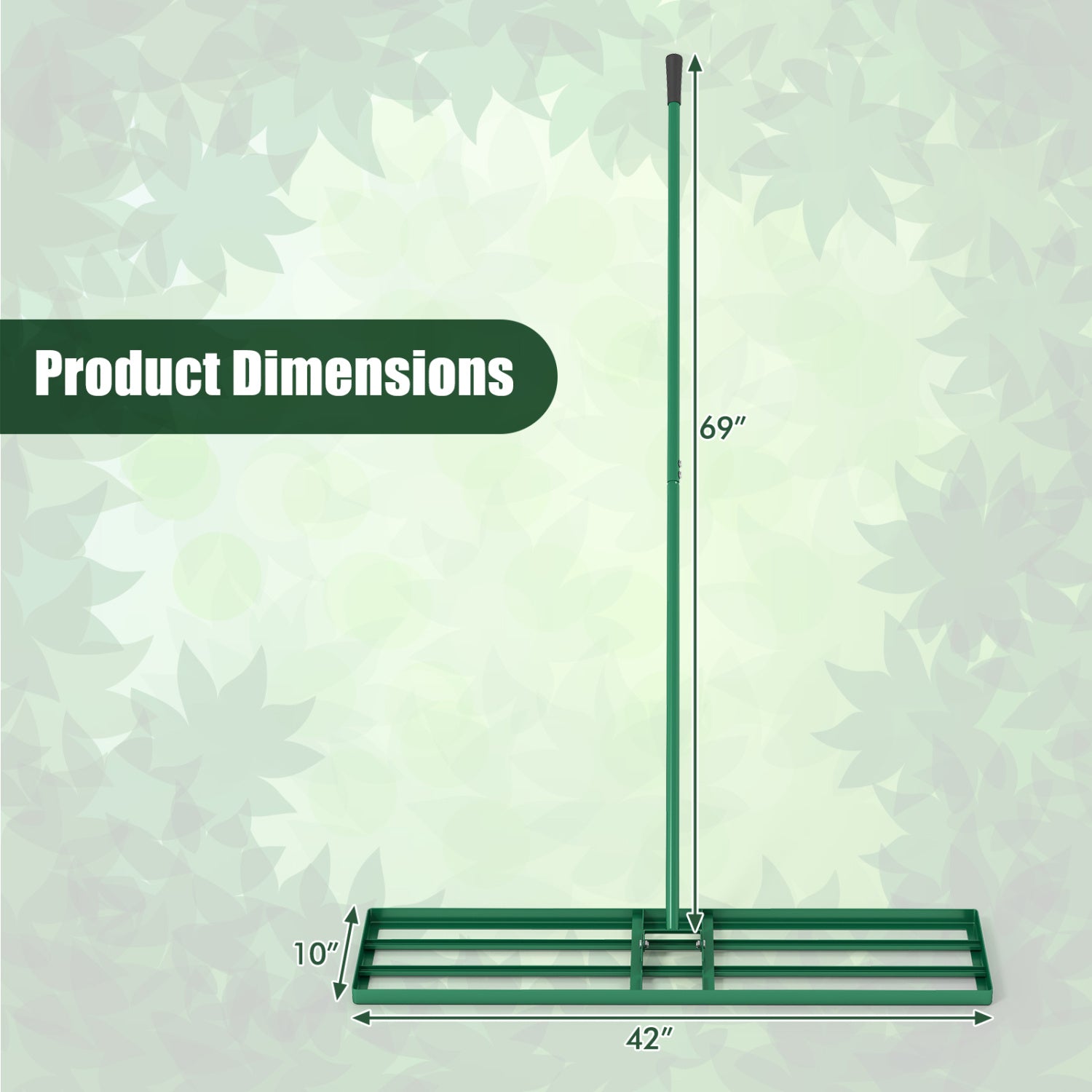 42 x 10 Inch Lawn Leveling Rake, Ergonomic Handle, Green Garden Tools at Gallery Canada