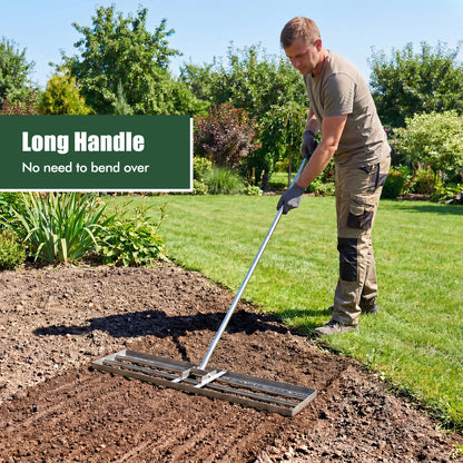 42 x 10 Inch Lawn Leveling Rake, Ergonomic Handle, Silver Lawn Care Tools at Gallery Canada