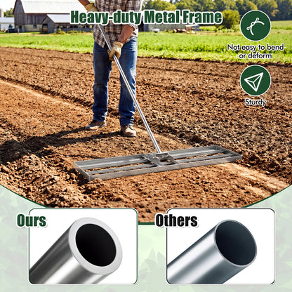 42 x 10 Inch Lawn Leveling Rake, Ergonomic Handle, Silver Lawn Care Tools at Gallery Canada