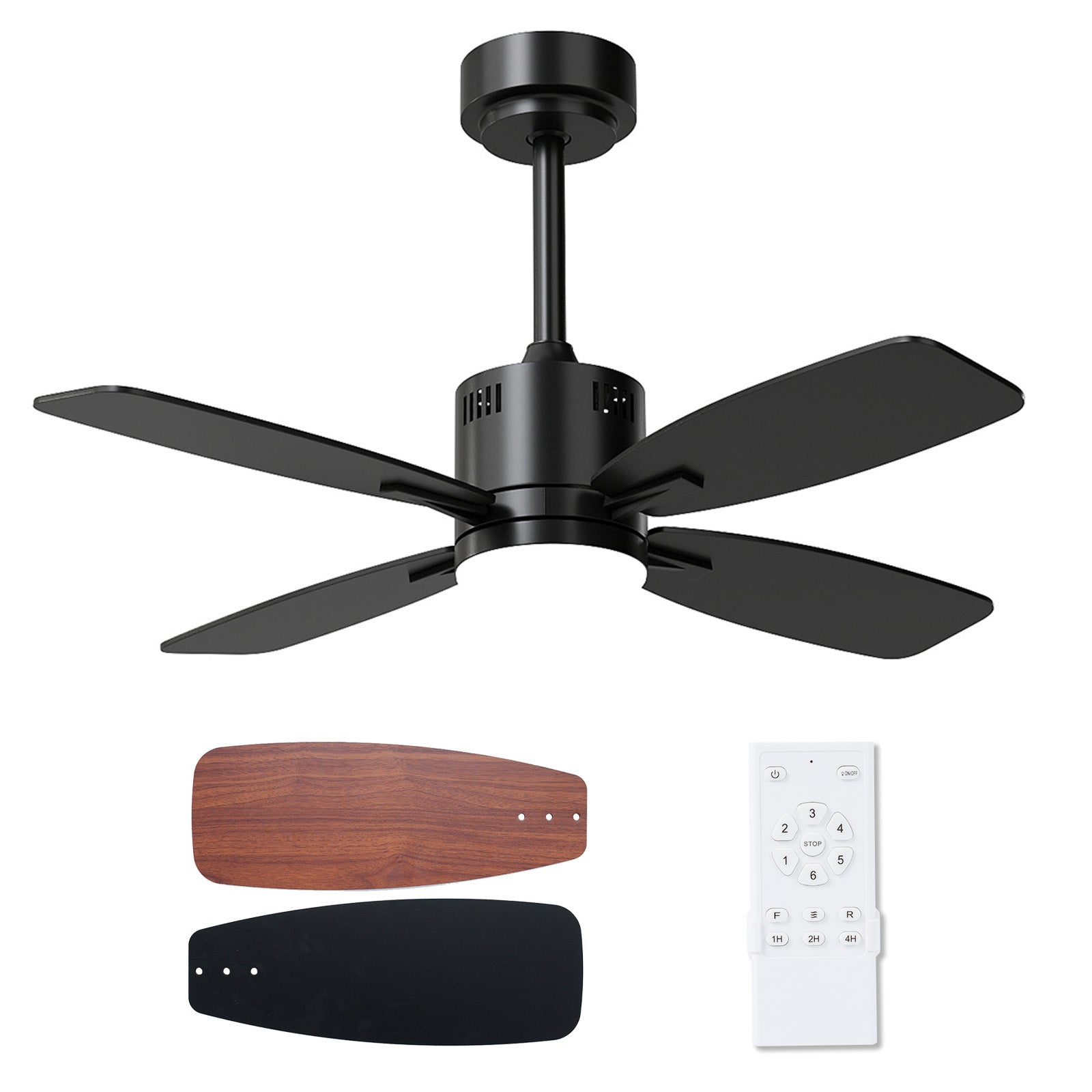 42inch Ceiling Fan with Light and Remote 3CCT LED with Memory 4H Timer 6 Speeds, Black Ceiling Fans Black at Gallery Canada
