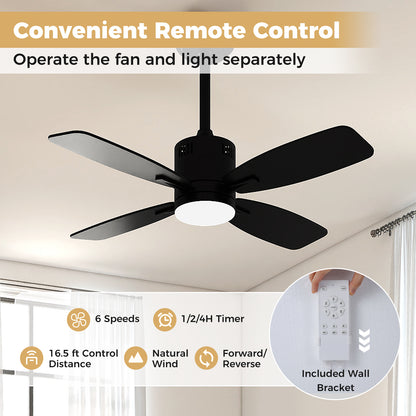 42inch Ceiling Fan with Light and Remote 3CCT LED with Memory 4H Timer 6 Speeds, Black Ceiling Fans at Gallery Canada