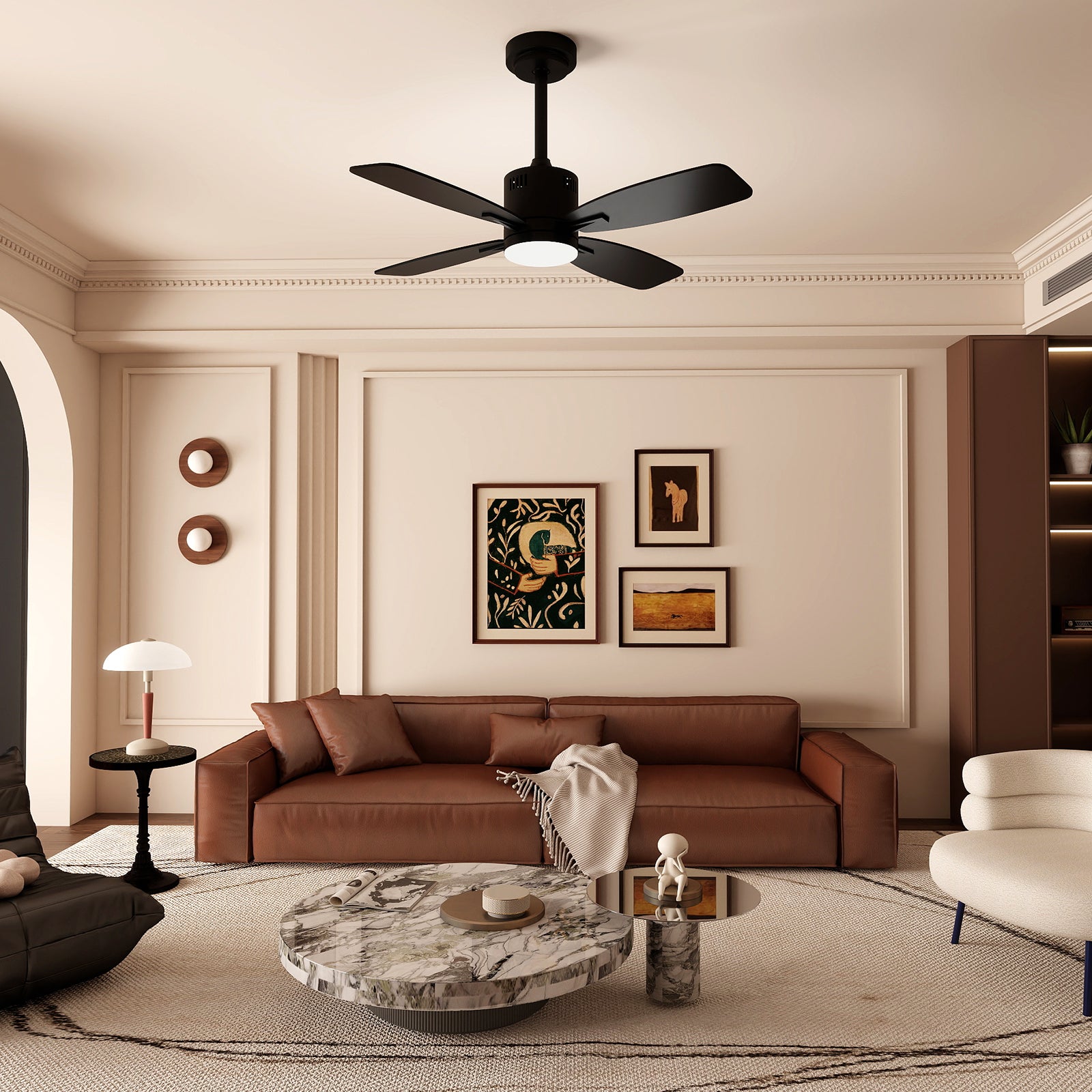 42inch Ceiling Fan with Light and Remote 3CCT LED with Memory 4H Timer 6 Speeds, Black Ceiling Fans at Gallery Canada