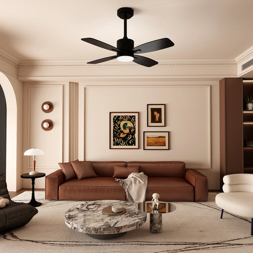 42inch Ceiling Fan with Light and Remote 3CCT LED with Memory 4H Timer 6 Speeds, Black
