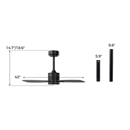 42inch Ceiling Fan with Light and Remote 3CCT LED with Memory 4H Timer 6 Speeds, Black Ceiling Fans at Gallery Canada