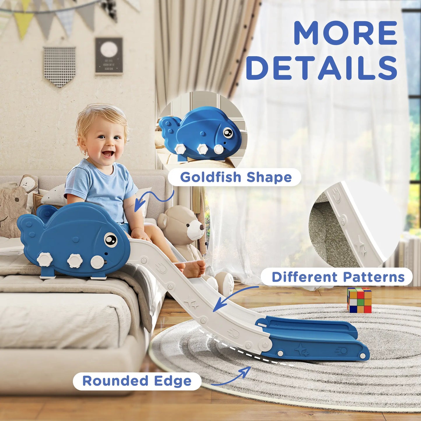 Toddler Couch Slide, Easy Assemble, Storage, 18-48 Months, Blue Gym Sets & Swings at Gallery Canada