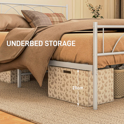 Metal Queen Platform Bed Frame with Headboard, Steel Slat Support, Underbed Storage, No Box Spring Needed, Easy Assembly Bed Frames at Gallery Canada
