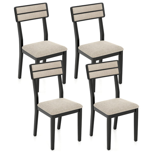 Modern Dining Chairs Set of 4, Tilt Backrest, Black