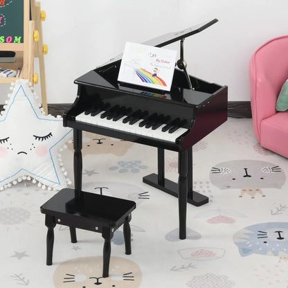 Modern Kids Piano, 30 Keys, Set of 2, Mini Toy, Grand Piano with Stand, Black Electronic Musical Pianos at Gallery Canada