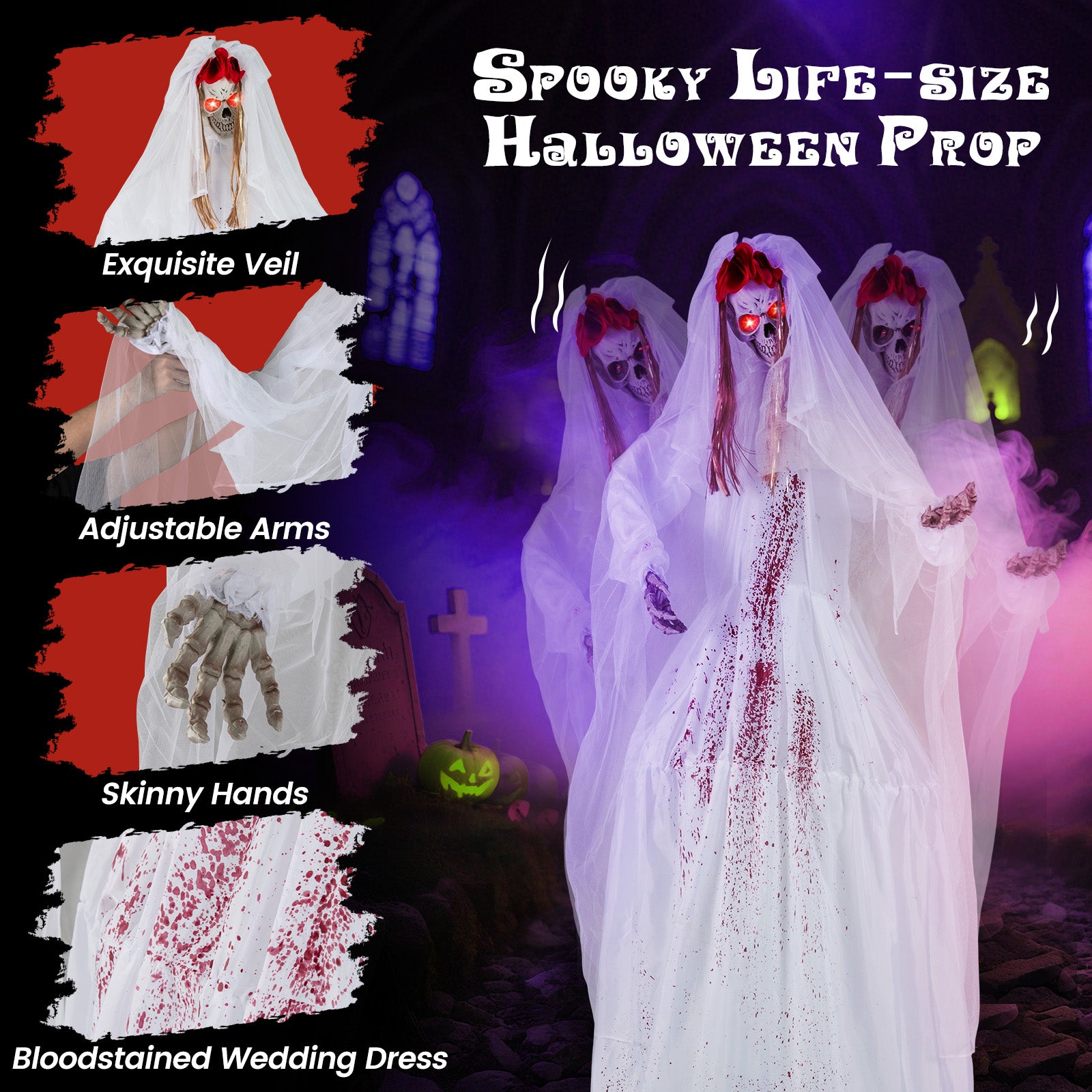 Halloween Animatronic Standing Bride, 7.2 FT Haunted House Decoration Halloween at Gallery Canada