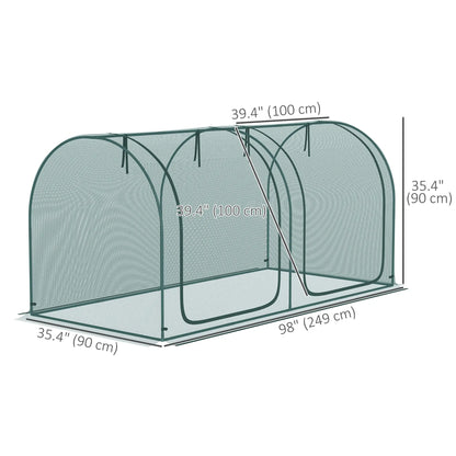 8' x 3' Crop Cage, Garden Plant Protector, Dark Green Walk In Greenhouses at Gallery Canada
