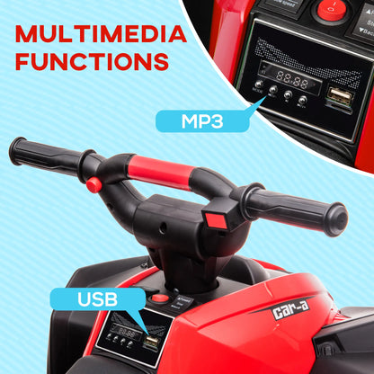 Kids 4 Wheeler Quad, Music, Headlights, High Low Speed, 3-5 Years, Red Electric Toy Cars at Gallery Canada