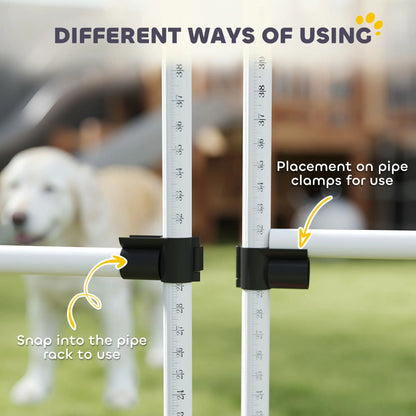 6 Pc Dog Agility Training Kit, Adjustable Jump Bar, White Dog Agility Training Equipment at Gallery Canada