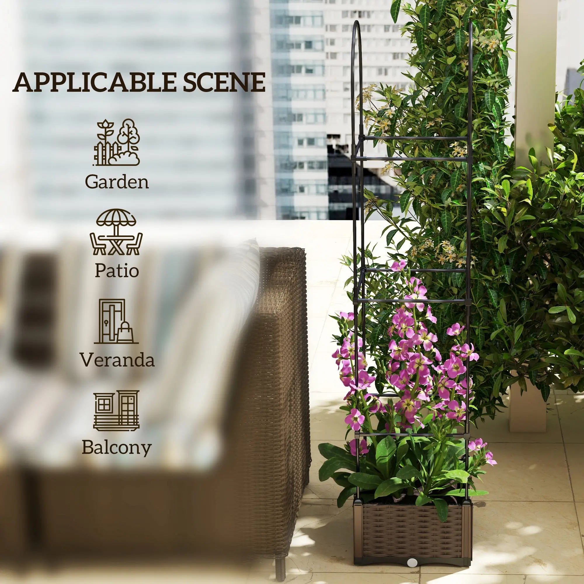 Raised Garden Bed, Tomato Planter Cage, Plastic Box with Trellis, Self-Watering, Drainage Holes Elevated Garden Beds at Gallery Canada