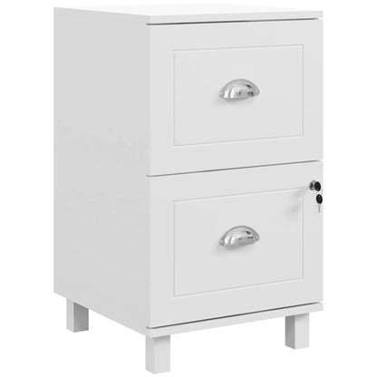 2-Drawer Small Filing Cabinet, Lockable, Adjustable Hanging Bars, White Office Cabinets & Cupboards White at Gallery Canada
