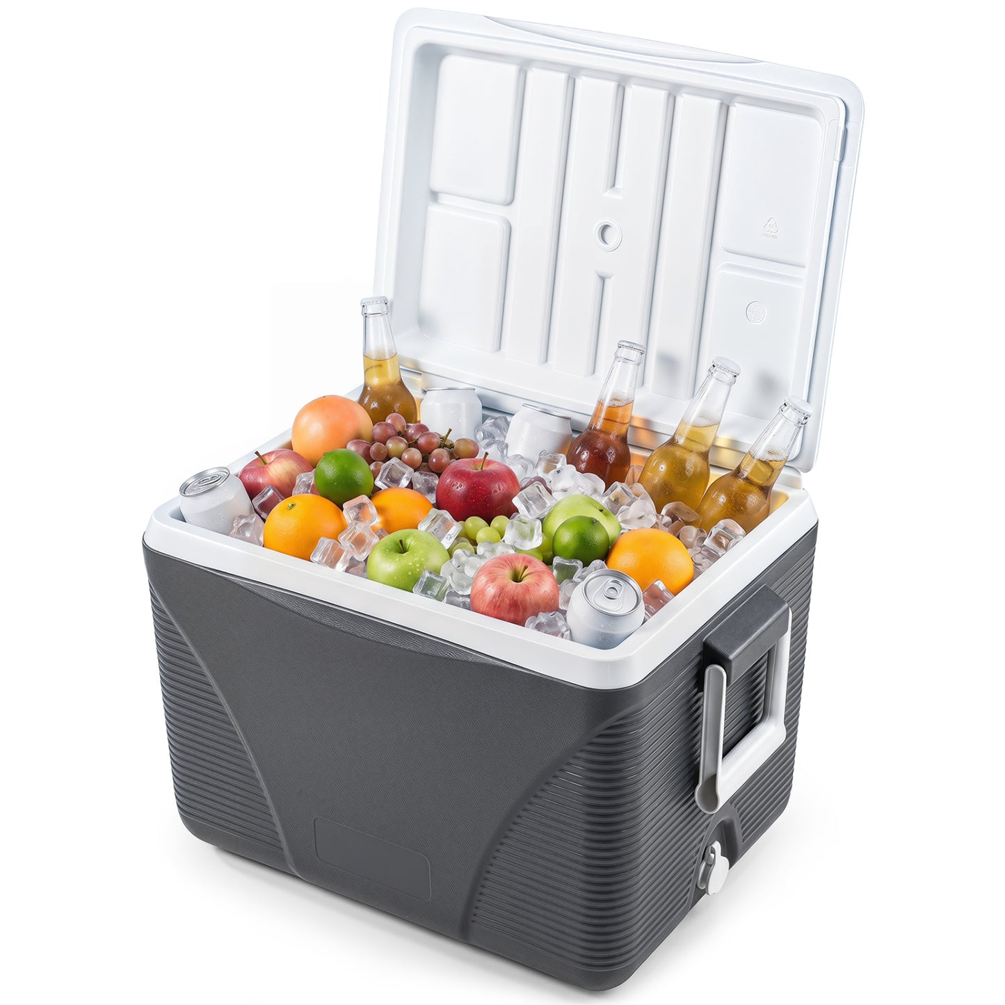 43.3 Quart Portable Hard Cooler With Handles, Black