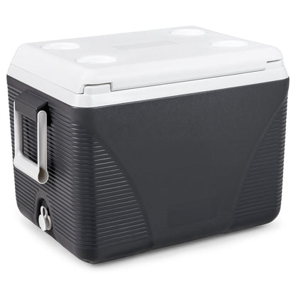 43.3 Quart Portable Hard Cooler With Handles, Black