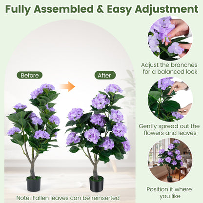 43.5" Artificial Hydrangea Tree 2 Pack, Purple Faux Plants at Gallery Canada