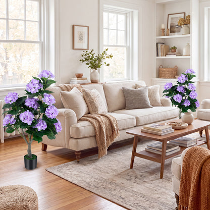 43.5" Artificial Hydrangea Tree 2 Pack, Purple Faux Plants at Gallery Canada
