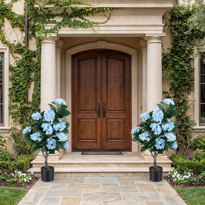 43.5" Artificial Hydrangea Tree, 2 Pack, Blue Faux Plants at Gallery Canada