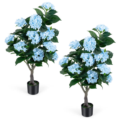 43.5" Artificial Hydrangea Tree, 2 Pack, Blue Faux Plants Blue at Gallery Canada