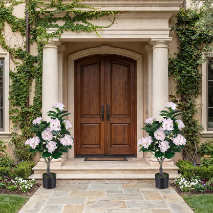 Artificial Hydrangea Tree 2 Pack, Pink, 43.5" Faux Plants at Gallery Canada