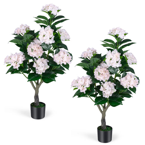 Artificial Hydrangea Tree 2 Pack, Pink, 43.5