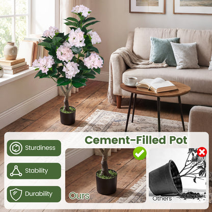 Artificial Hydrangea Tree 2 Pack, Pink, 43.5" Faux Plants at Gallery Canada