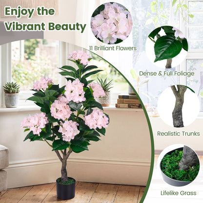 Artificial Hydrangea Tree 2 Pack, Pink, 43.5" Faux Plants at Gallery Canada