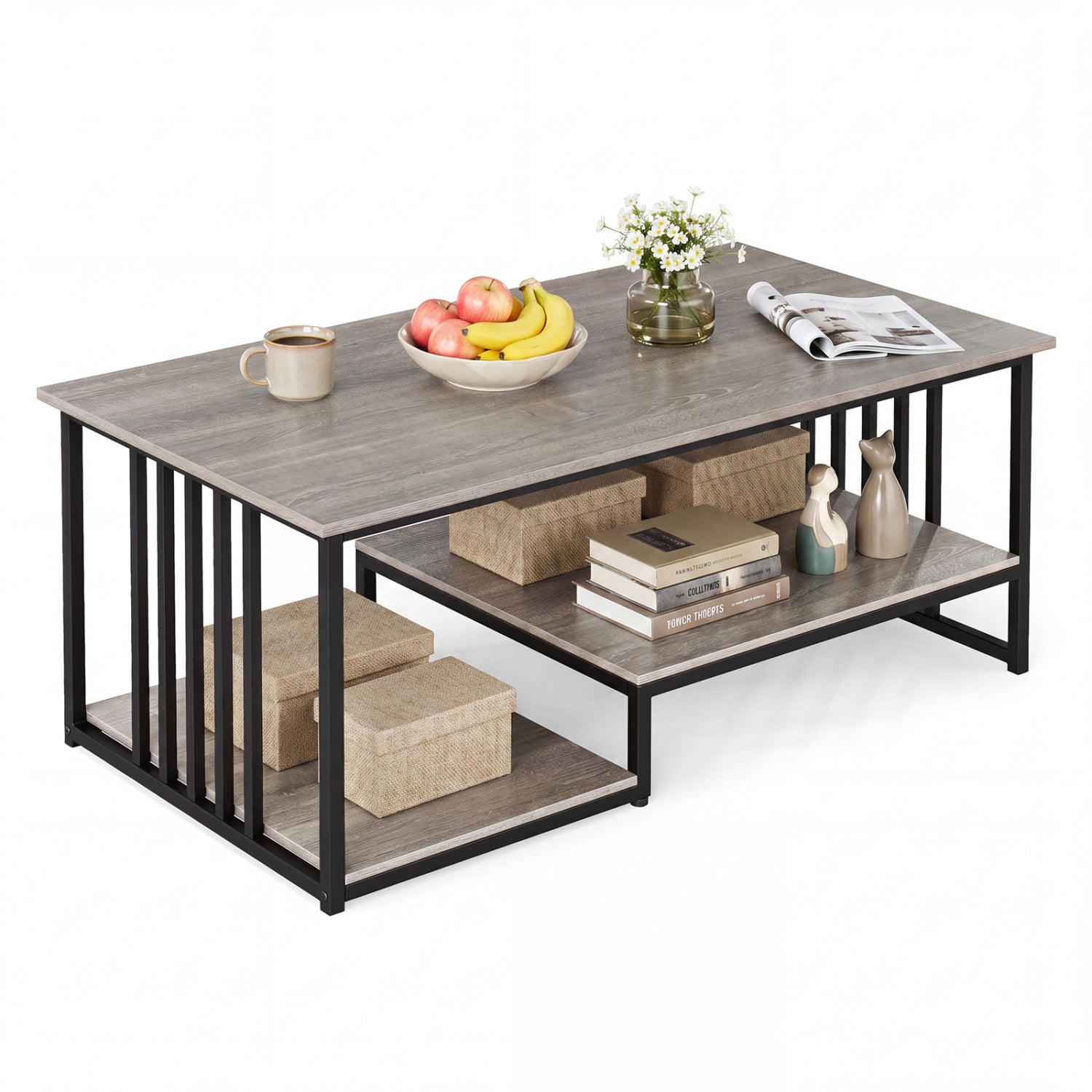 Coffee Table, 2-Tier With Open Storage Shelf, Oak Coffee Tables at Gallery Canada