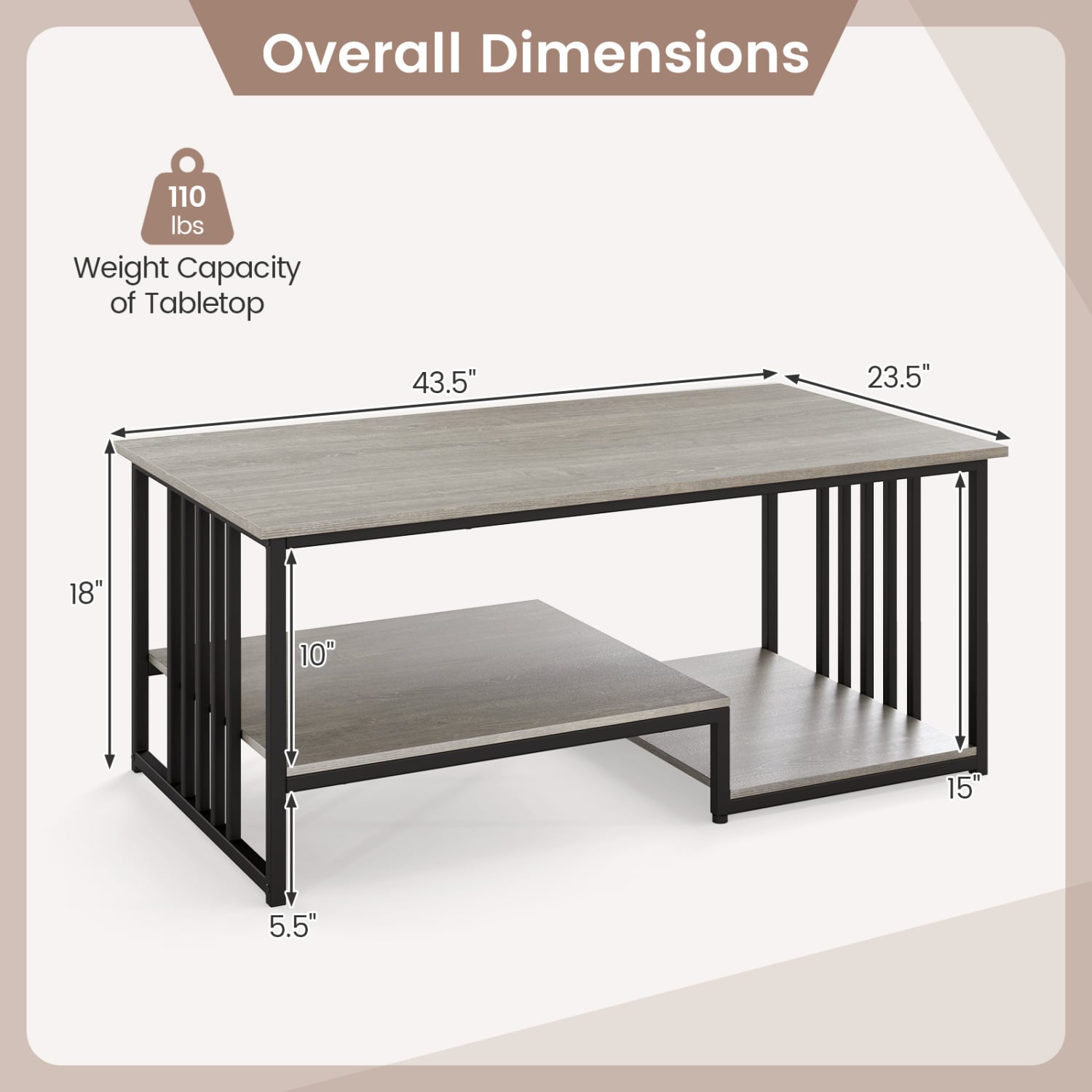 Coffee Table, 2-Tier With Open Storage Shelf, Oak Coffee Tables at Gallery Canada