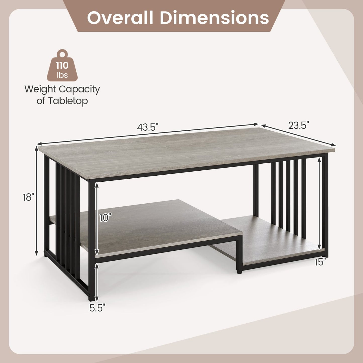Coffee Table, 2-Tier With Open Storage Shelf, Oak Coffee Tables at Gallery Canada