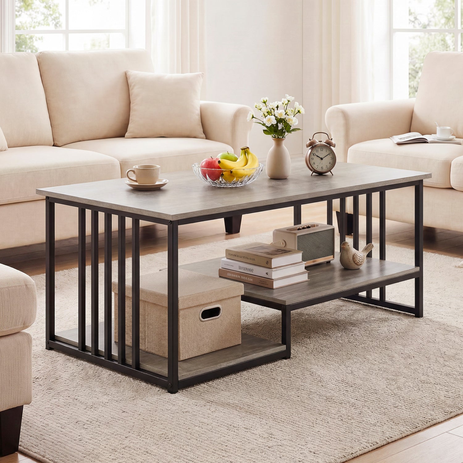 Coffee Table, 2-Tier With Open Storage Shelf, Oak Coffee Tables at Gallery Canada