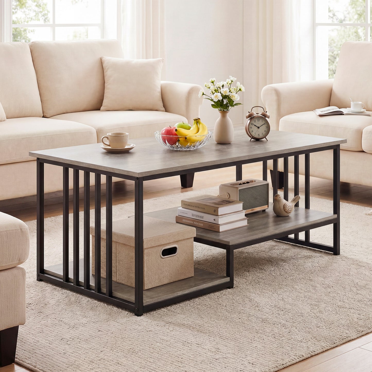 Coffee Table, 2-Tier With Open Storage Shelf, Oak Coffee Tables at Gallery Canada