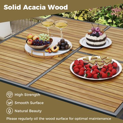 43.5 Inch 4-Person Square Patio Dining Table, Natural Patio Dining Tables at Gallery Canada