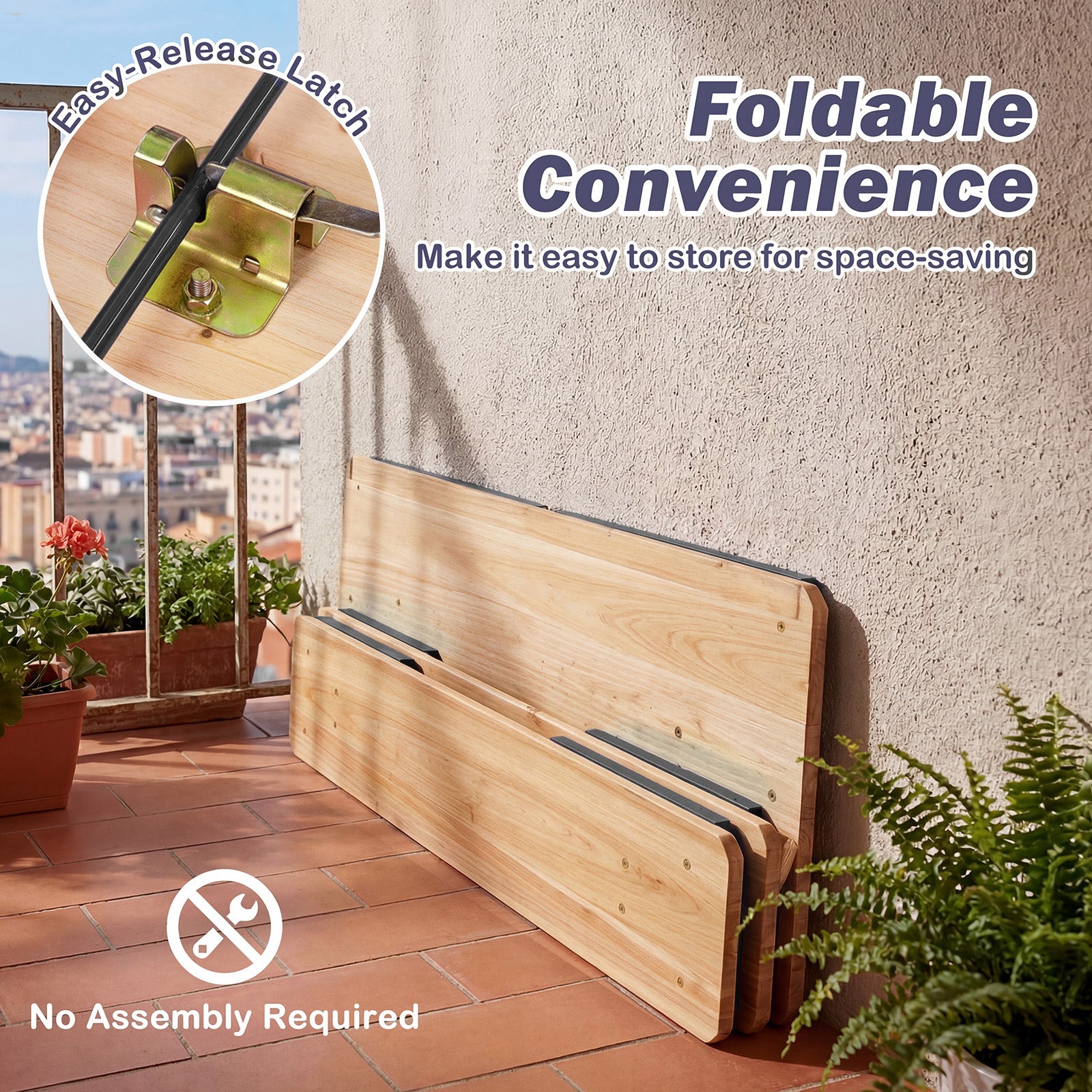 43.5 Inch Folding Kids Picnic Table And Bench Set, Black Kids Table & Chair Sets at Gallery Canada