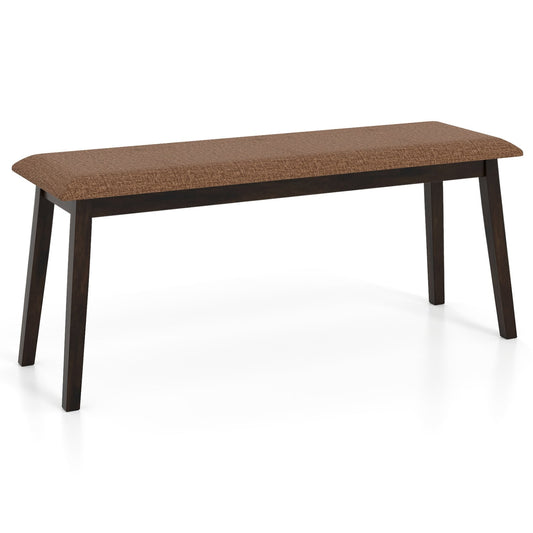 43.5 Inch Upholstered Entryway Bench, Rubber Wood, Brown Shoe Racks & Storage Benches Brown at Gallery Canada