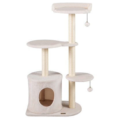 43" Cat Tree for Indoor Cats with Comfy Plush Perches and Sisal Scratching Posts, Beige Cat Trees Condos & Scratchers Beige at Gallery Canada