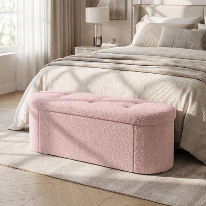Banco de rangement pliable Teddy avec séparateurs, 43", rose