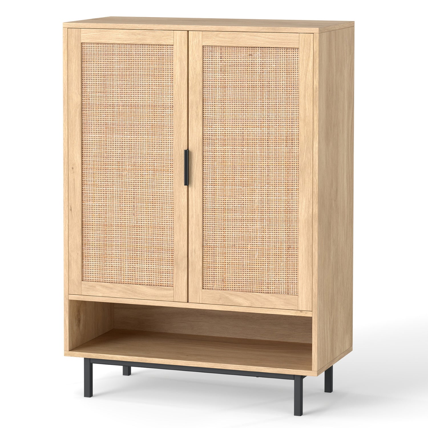 43 Inch 6-Tier Tall Shoe Cabinet with Double Doors, Natural Shoe Racks & Storage Benches Natural at Gallery Canada