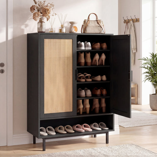 43 Inch 6-Tier Tall Shoe Cabinet, Black Shoe Racks & Storage Benches Black at Gallery Canada