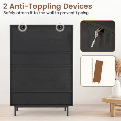 43 Inch 6-Tier Tall Shoe Cabinet, Black