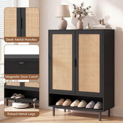 43 Inch 6-Tier Tall Shoe Cabinet, Black