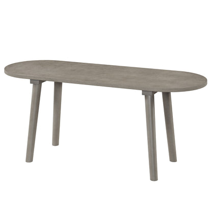 43 Inch Solid Wood Farmhouse Dining Bench Rustic Wooden Entryway Bench with Rubber Wood Legs, Gray Dining Chairs at Gallery Canada