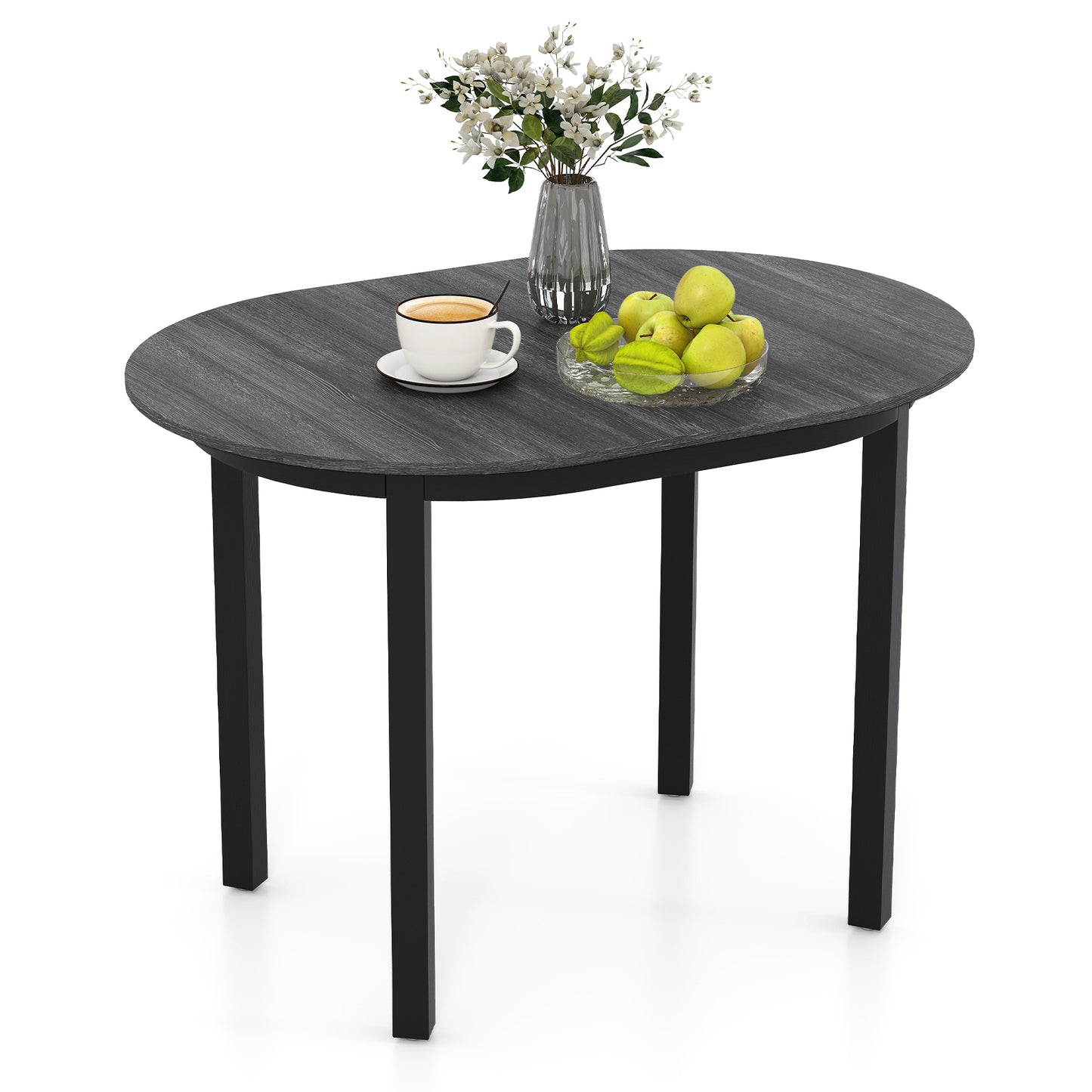 43 Inch Wooden Dining Table, Rubber Wood Legs, Black Dining Tables at Gallery Canada
