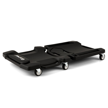 43 Inches Foldable Mechanic Creeper with Padded Headrest and Tool Trays-BK, Black Garages at Gallery Canada