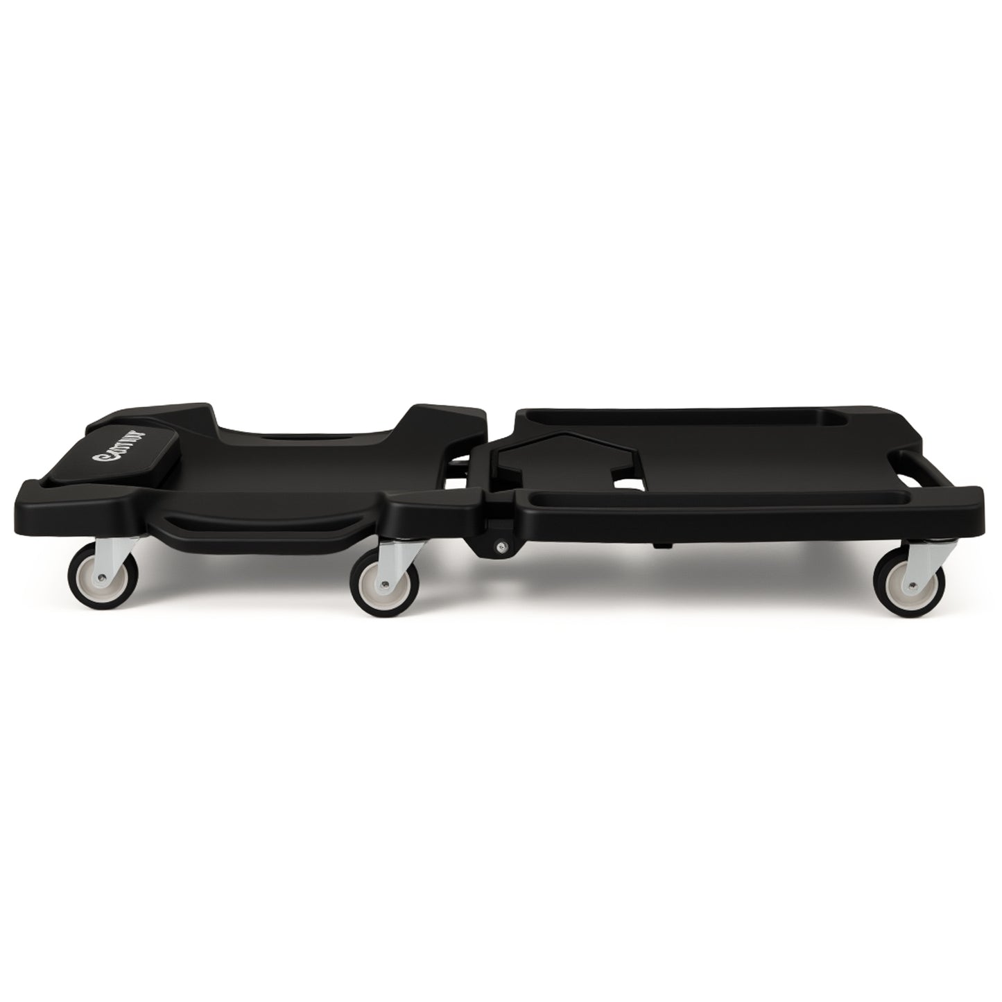 43 Inches Foldable Mechanic Creeper with Padded Headrest and Tool Trays-BK, Black Garages at Gallery Canada