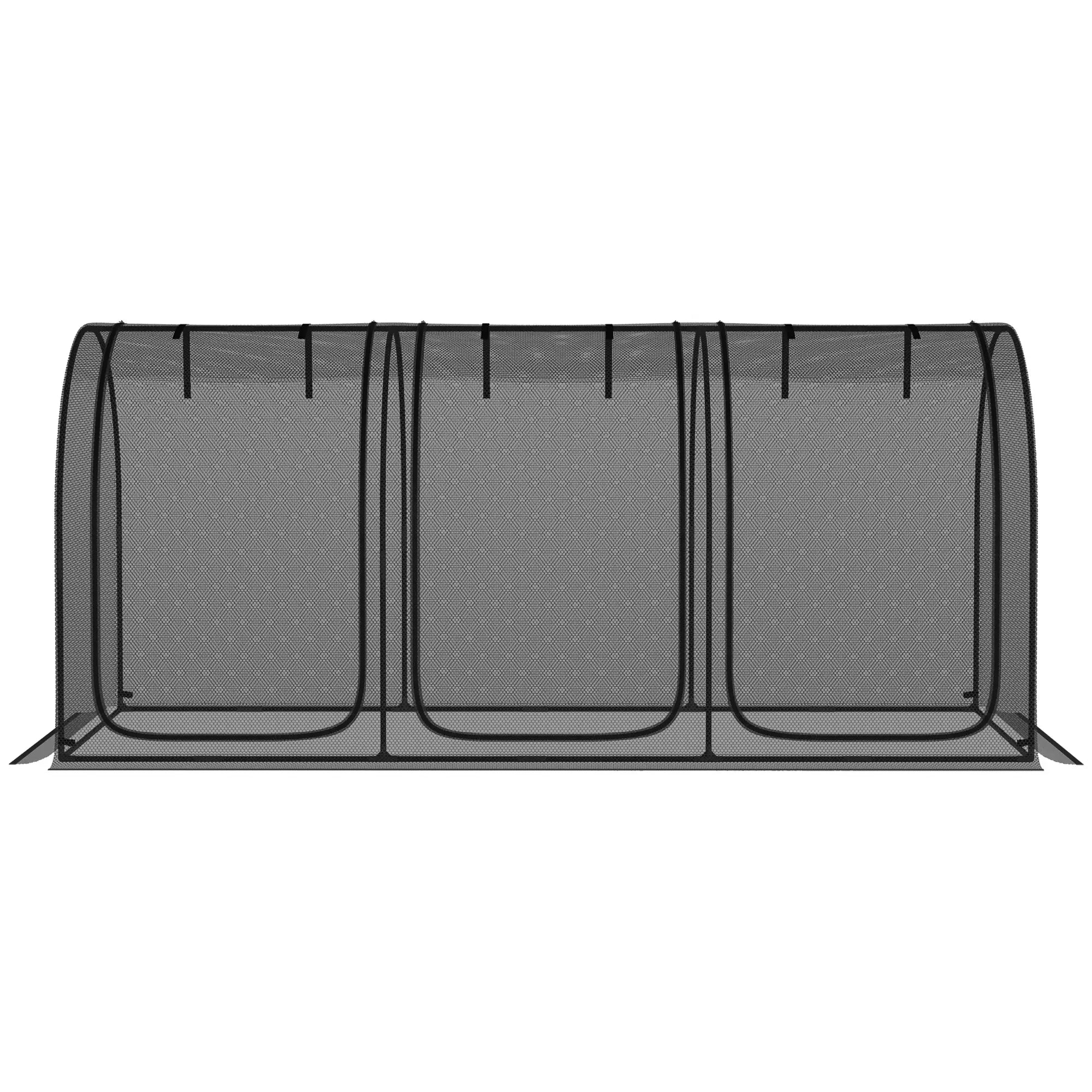 9' x 4' Crop Cage, Garden Plant Protector, 3 Zippered Doors, 4 Stakes, Black Mini Greenhouses at Gallery Canada