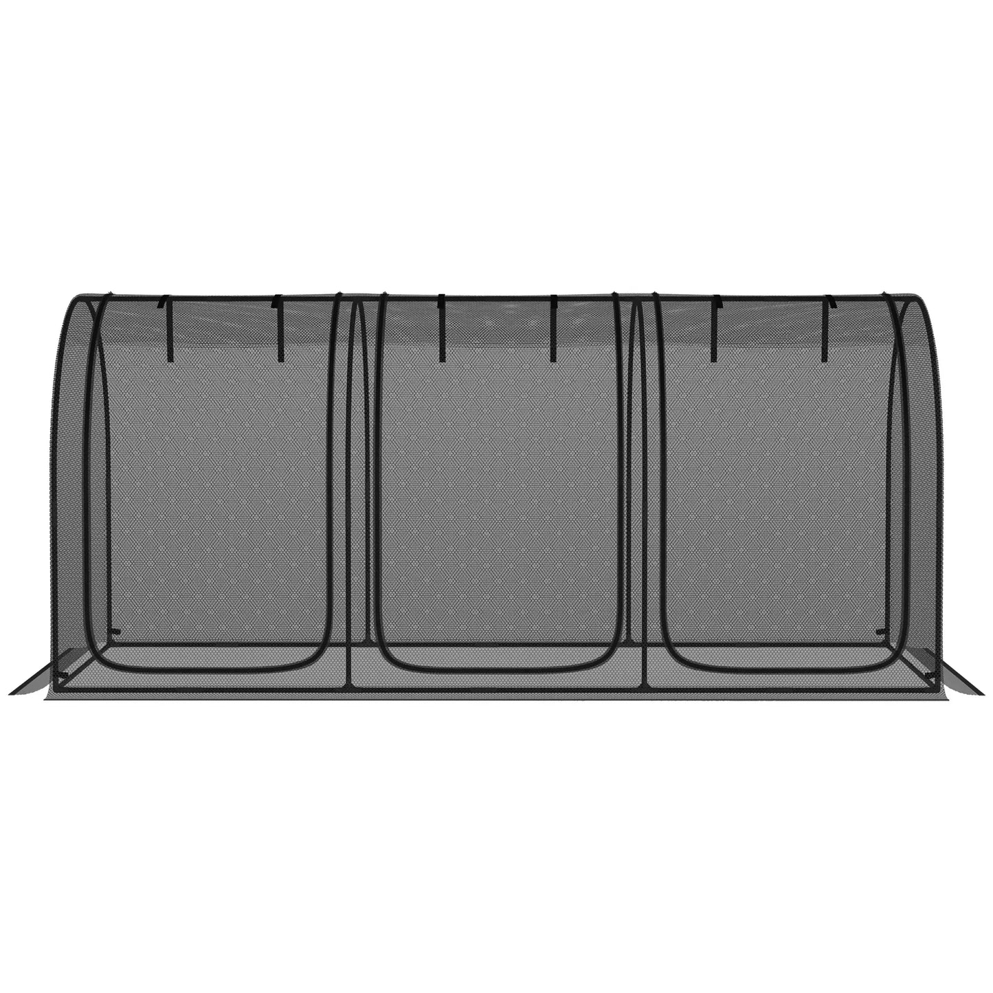 9' x 4' Crop Cage, Garden Plant Protector, 3 Zippered Doors, 4 Stakes, Black Mini Greenhouses at Gallery Canada